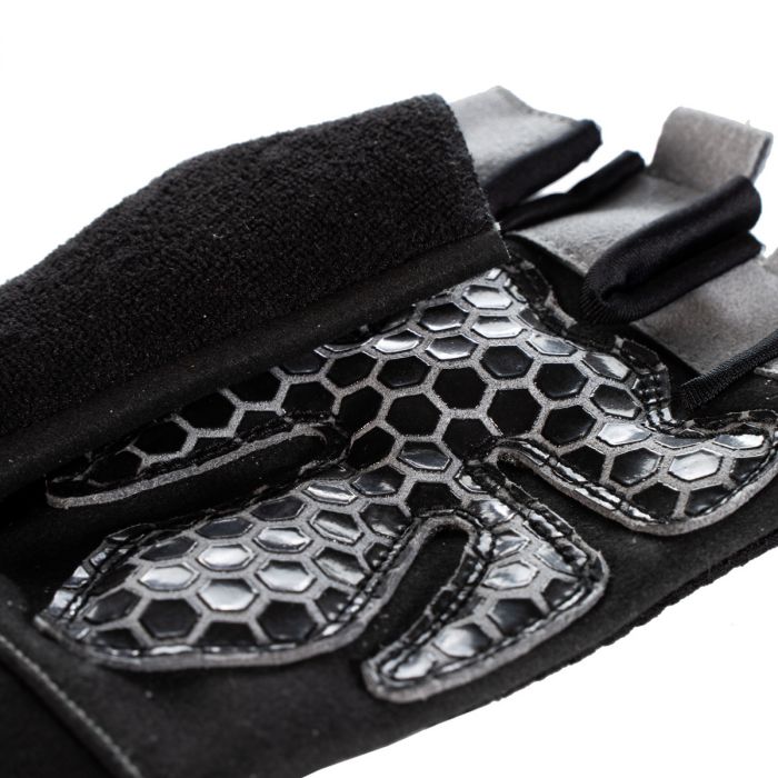 Mănuși Fitness Grip Black cu palmă antiderapantă și închidere cu velcro