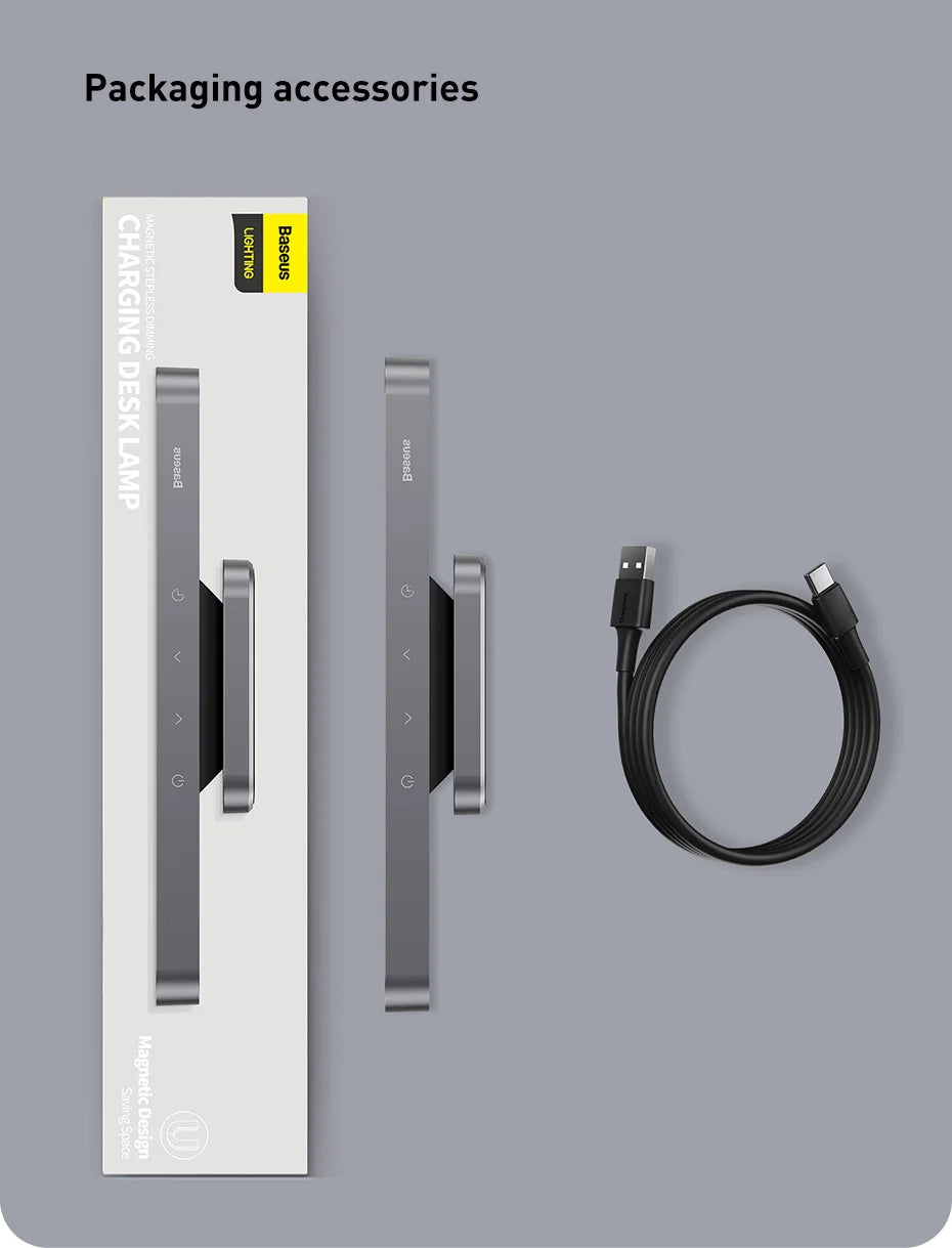 Lampa LED Baseus cu Prindere Magnetică, Reglaj Fin și Acumulator – 24h Autonomie