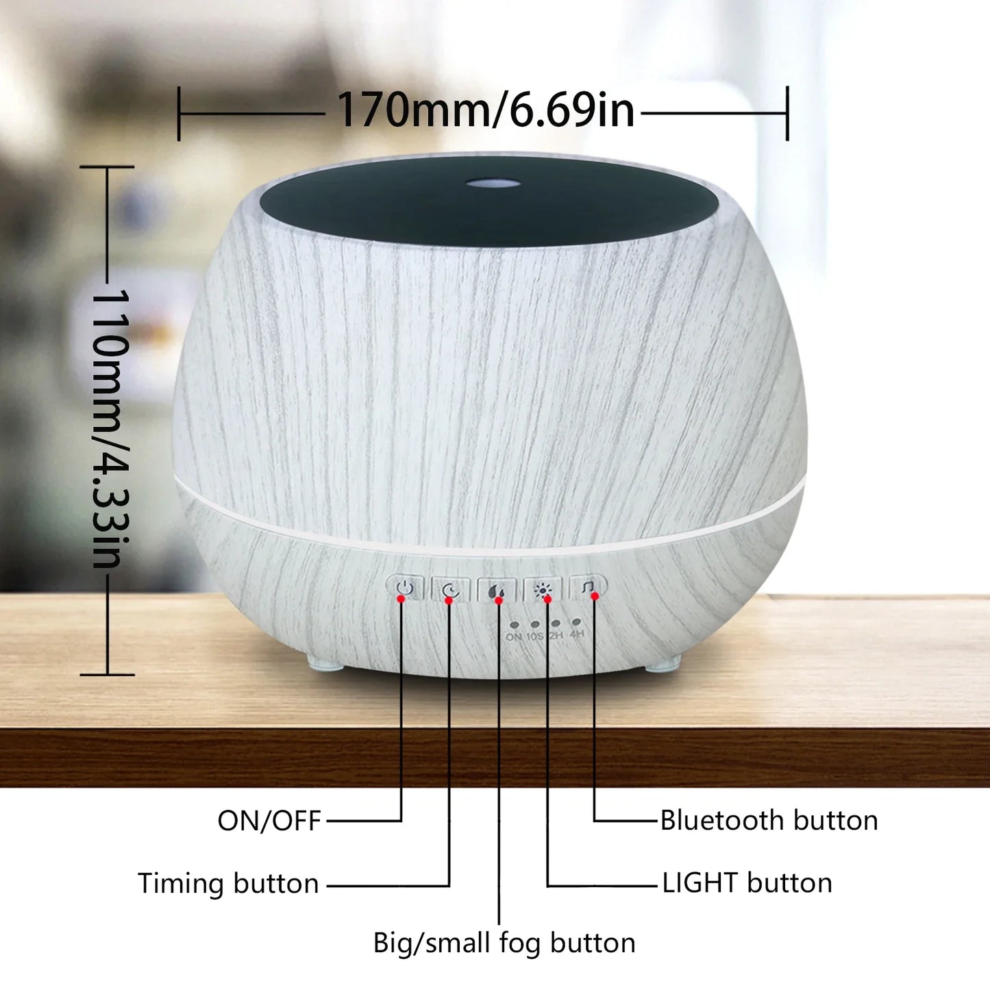 Umidificator Smart WiFi 500ml cu Aromaterapie și Lumină LED RGB – Control prin Telefon și Voce