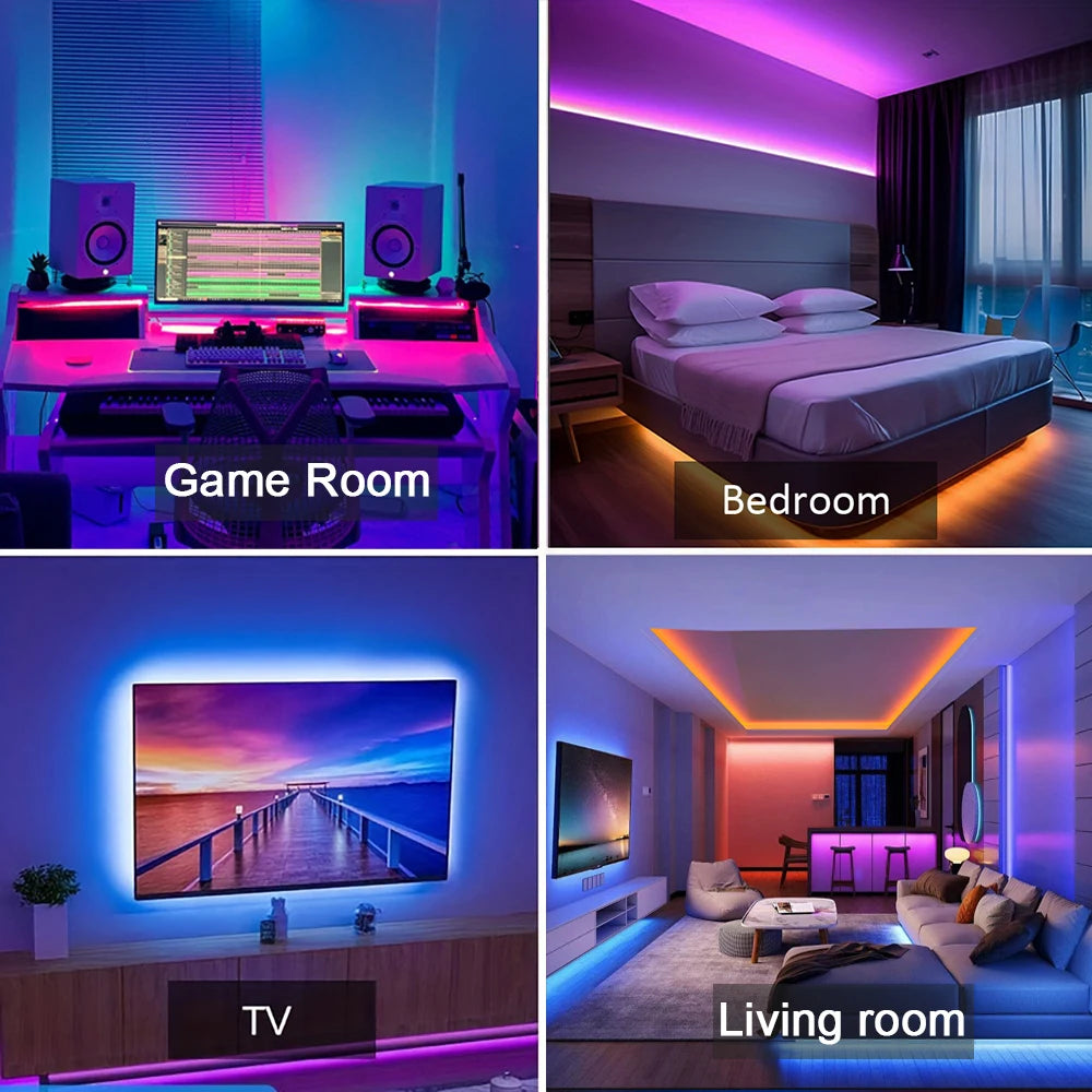 Bandă LED RGB SMART cu Control APP & Telecomandă 44 Key – 0.5m până la 30m – Iluminat Inteligent pentru Cameră & Gaming