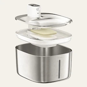 Fântână Apă Pisici 4L Inox 🐾 Wireless & Ultra-Silent – Apă Curată și Proaspătă Oricând