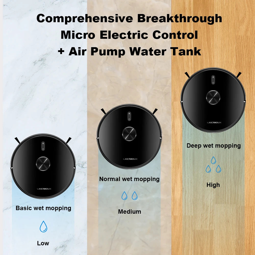 Aspirator Robot Inteligent Liectroux LILIN X6 – Navigație LDS 360°, 6500Pa, Mop & Aplicație Smart