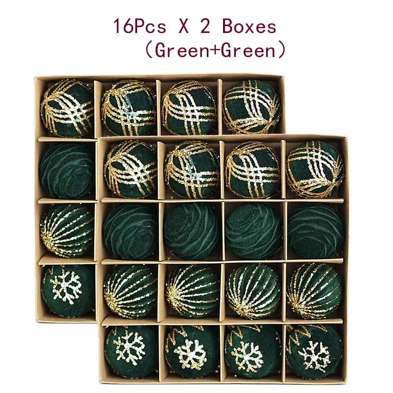 Set Globuri Premium de Crăciun cu Catifea & Accente Aurii – 6cm / 12 buc – Eleganță pentru Bradul Tău ✨