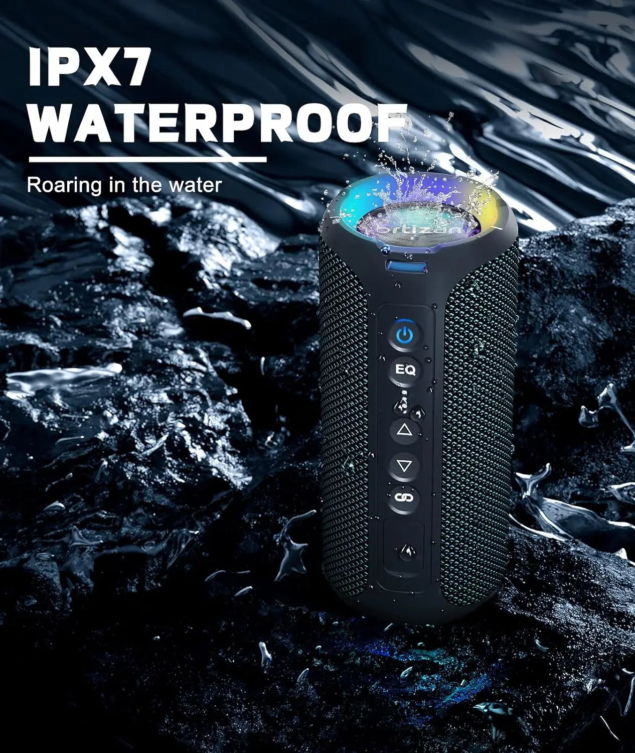 Boxă Bluetooth Portabilă Ortizan X30 Pro, 40W, Bass Puternic, IPX7 Waterproof, Bluetooth 5.3, Autonomie 30h, Lumini LED RGB