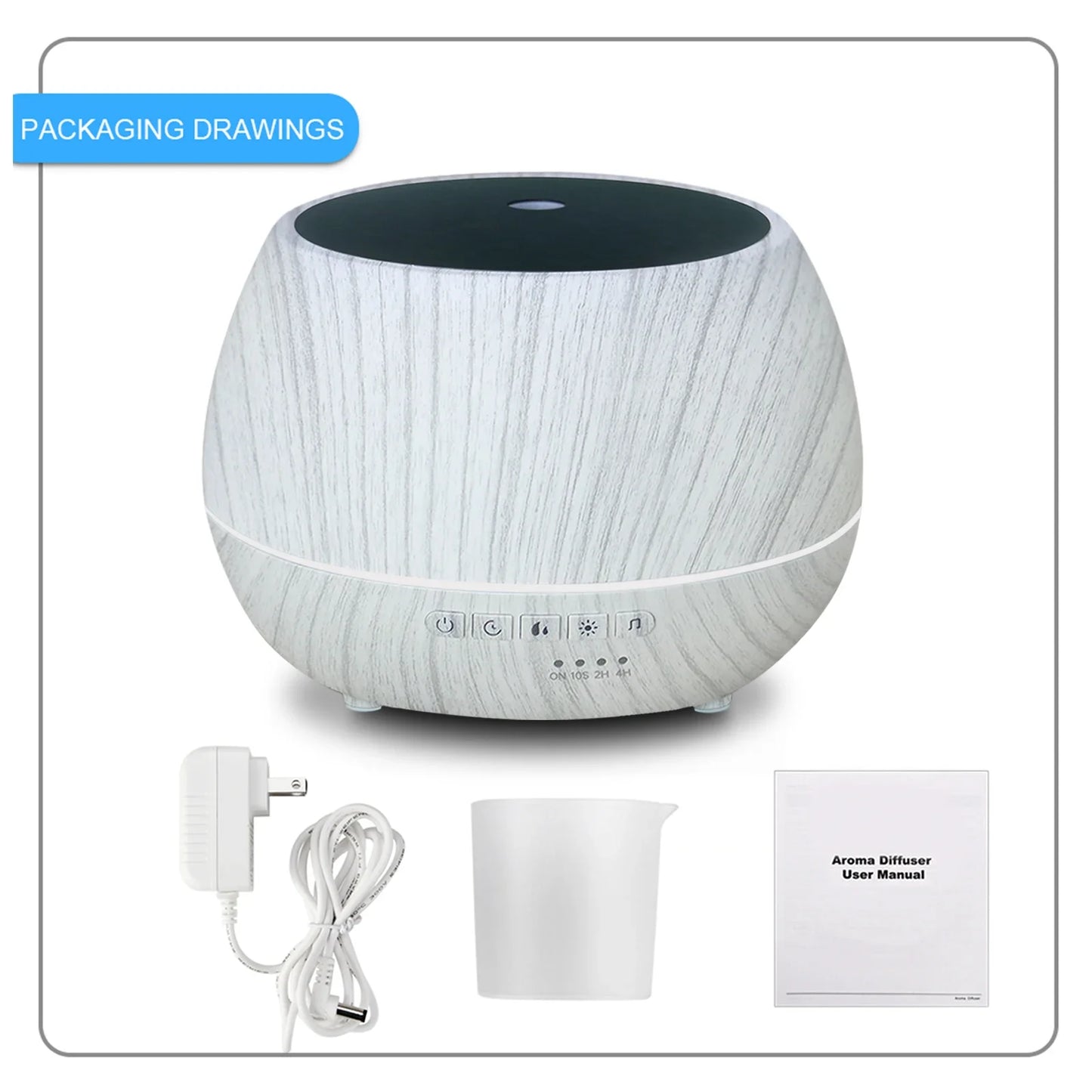 Umidificator Smart WiFi 500ml cu Aromaterapie și Lumină LED RGB – Control prin Telefon și Voce