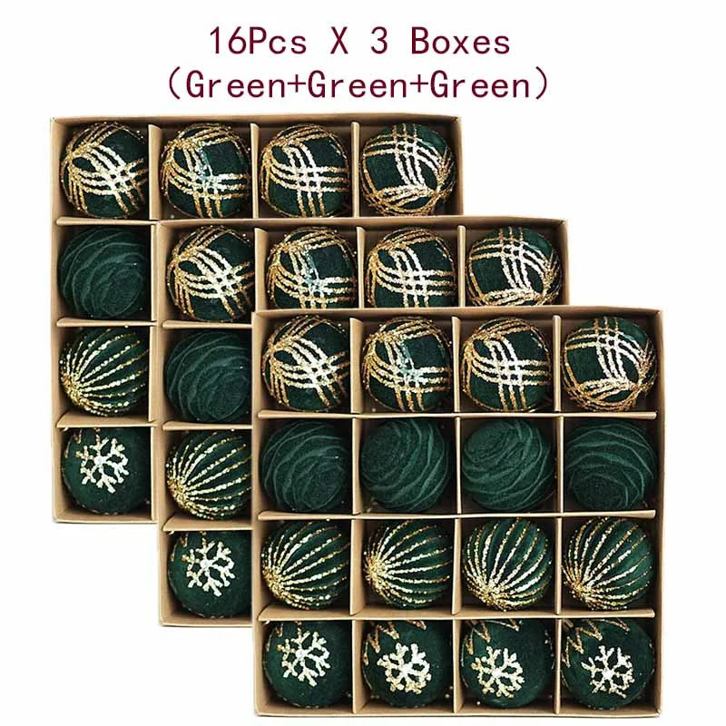 Set Globuri Premium de Crăciun cu Catifea & Accente Aurii – 6cm / 12 buc – Eleganță pentru Bradul Tău ✨