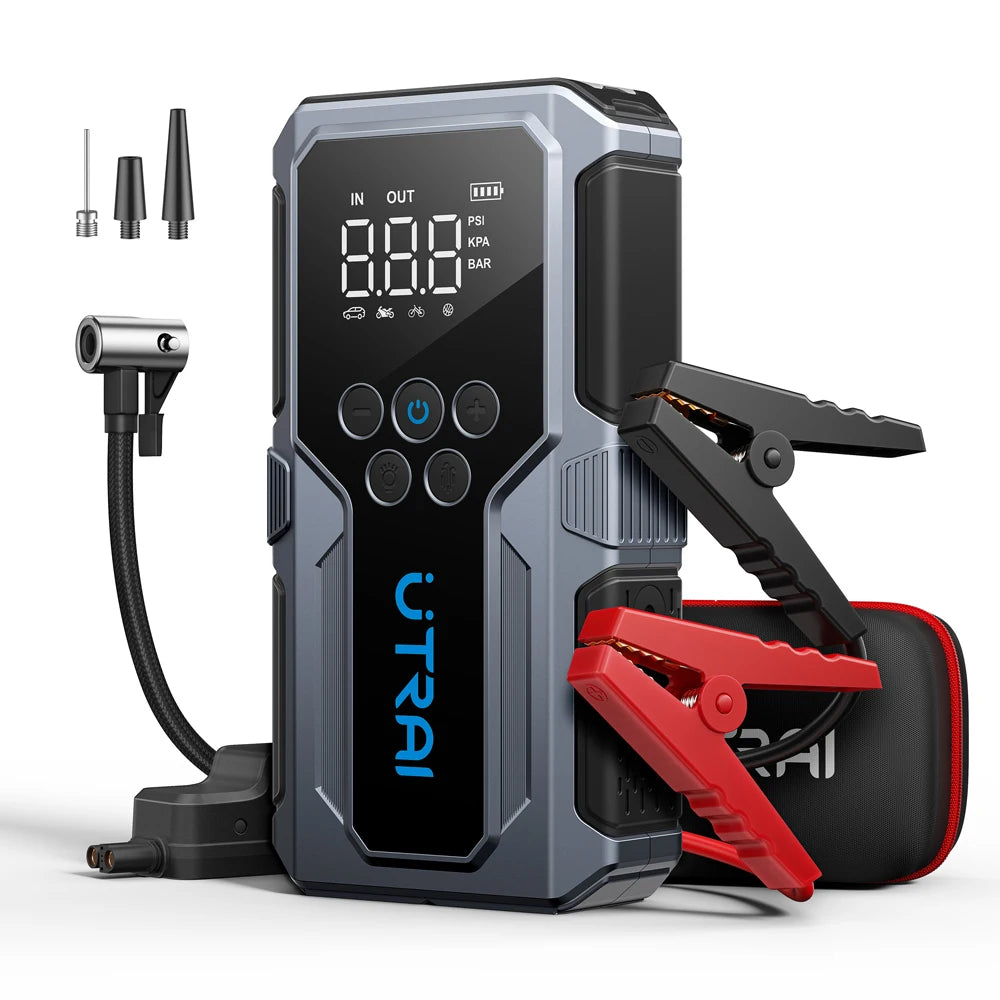 UTRAI JS-9 – Jump Starter Auto 1500A cu Compresor 150PSI, Power Bank & Lanternă LED – 4 în 1