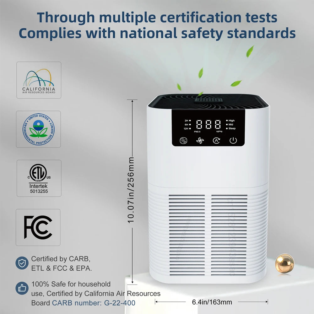 Purificator Smart Aer HEPA cu Aromaterapie, Ionizare Negativă & Control Touch