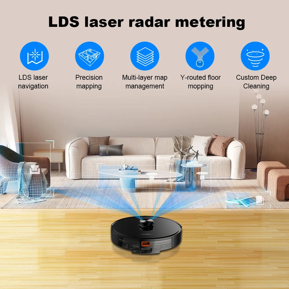 Aspirator Robot Inteligent Liectroux LILIN X6 – Navigație LDS 360°, 6500Pa, Mop & Aplicație Smart