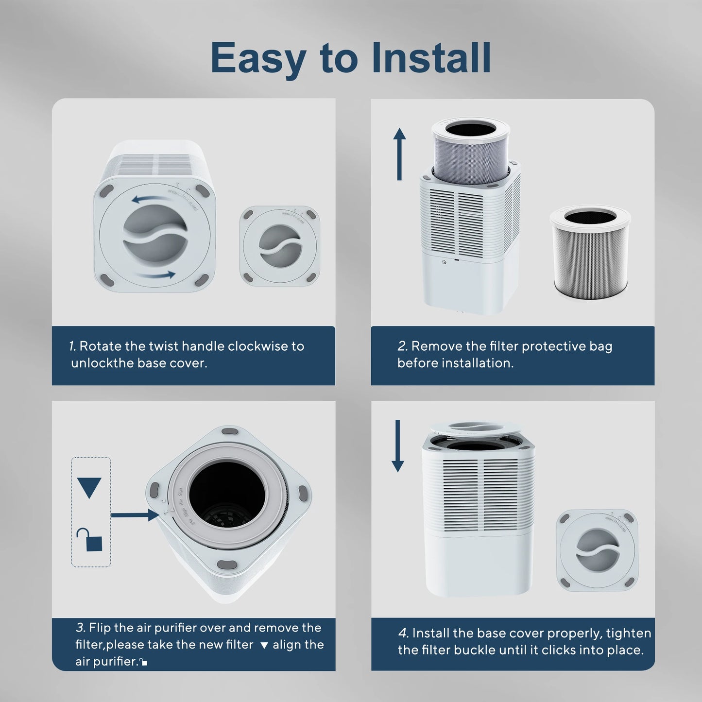 Purificator Smart Aer HEPA cu Aromaterapie, Ionizare Negativă & Control Touch