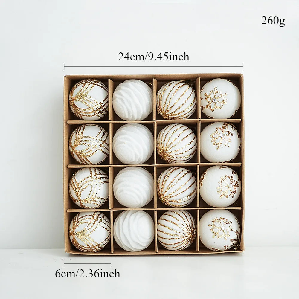 Set Globuri Premium de Crăciun cu Catifea & Accente Aurii – 6cm / 12 buc – Eleganță pentru Bradul Tău ✨