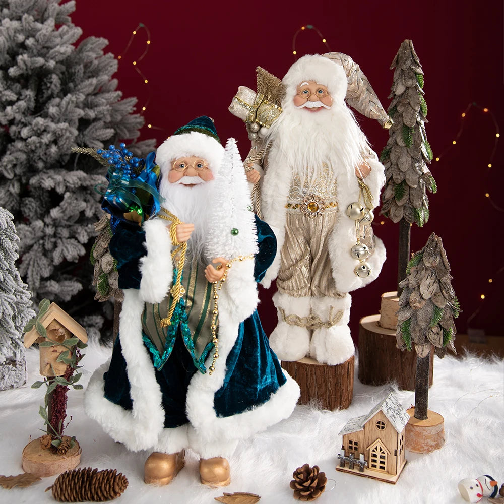 Figurină Moș Crăciun Deluxe 45CM – Decorațiune Premium, Handcrafted, Detalii Realiste, Ornament de Crăciun Elegant