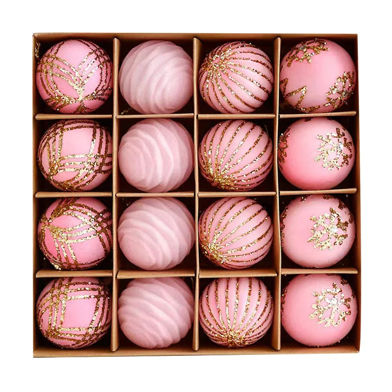 Set Globuri Premium de Crăciun cu Catifea & Accente Aurii – 6cm / 12 buc – Eleganță pentru Bradul Tău ✨