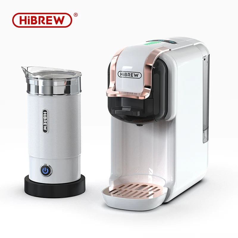 Espressor Smart HiBREW 5-in-1 | Compatibil cu Capsule & Cafea Măcinată, 20 Bar, Spumare Lapte, Hot & Cold