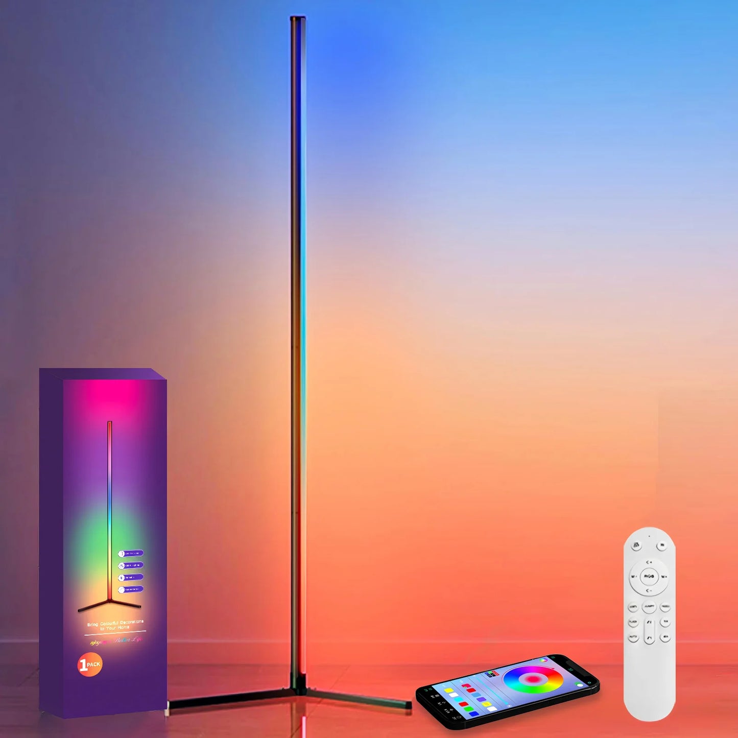 Lampa Smart RGB de Podea cu Control prin App și Sincronizare Muzicală – 16M Culori, Design Minimalist