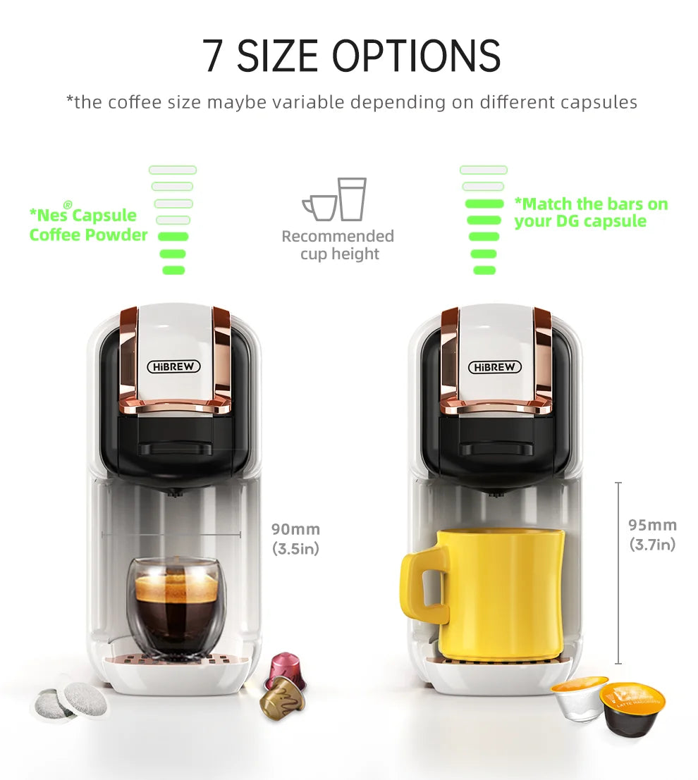 Espressor Smart HiBREW 5-in-1 | Compatibil cu Capsule & Cafea Măcinată, 20 Bar, Spumare Lapte, Hot & Cold