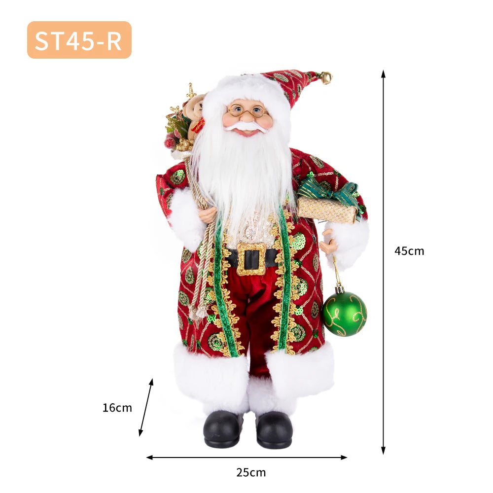 Figurină Moș Crăciun Deluxe 45CM – Decorațiune Premium, Handcrafted, Detalii Realiste, Ornament de Crăciun Elegant