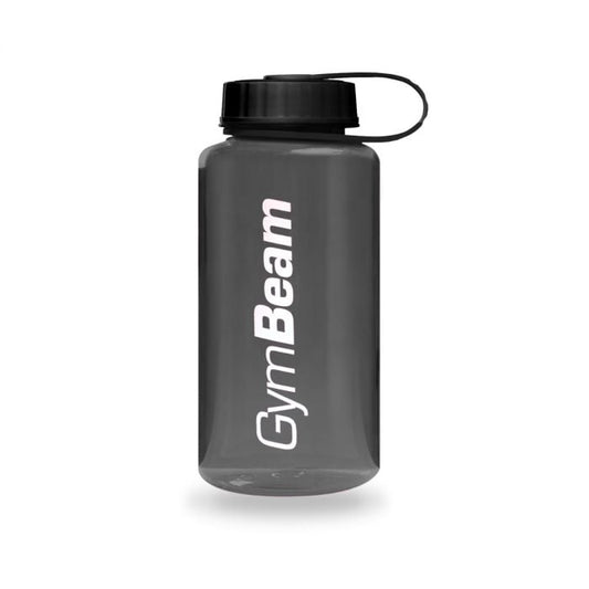 Sticlă Sport Bottle Grey GymBeam de 1000 ml cu gură largă și capac atașat