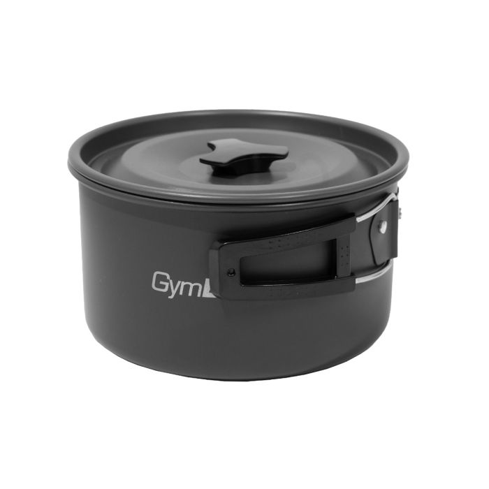 Set compact din aluminiu pentru gătit outdoor cu oală, tigaie și ceainic