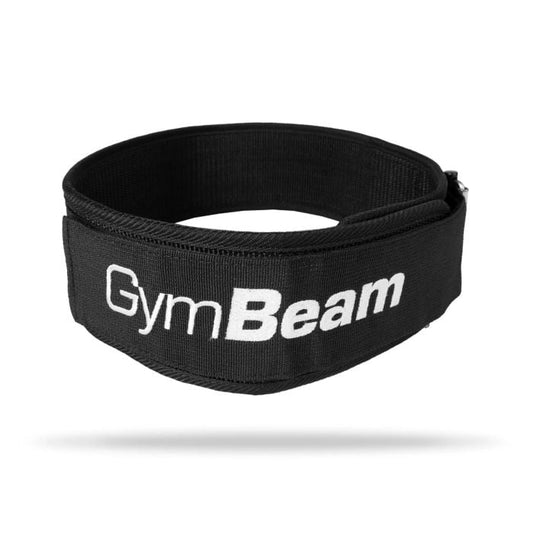 Centură fitness neagră din nailon cu închidere Velcro și cataramă metalică