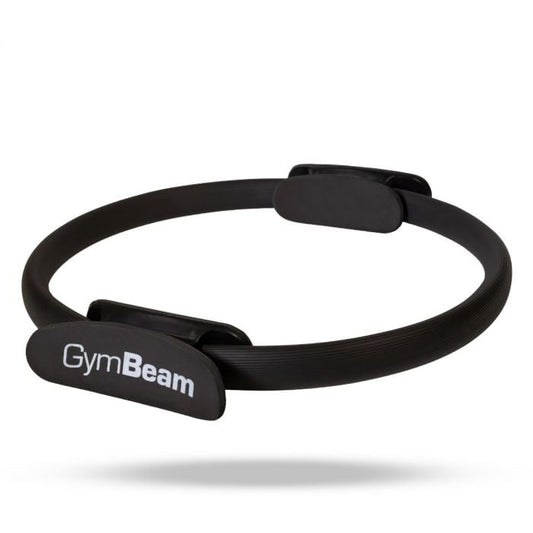 Inel Pilates Black GymBeam cu mânere căptușite pentru exerciții de yoga și pilates
