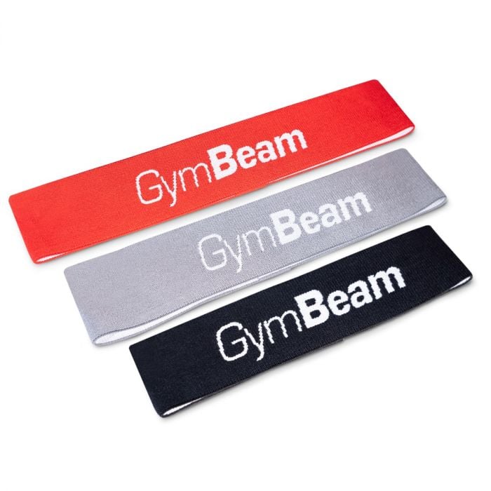 Set GymBeam cu trei benzi elastice textile Loop Band