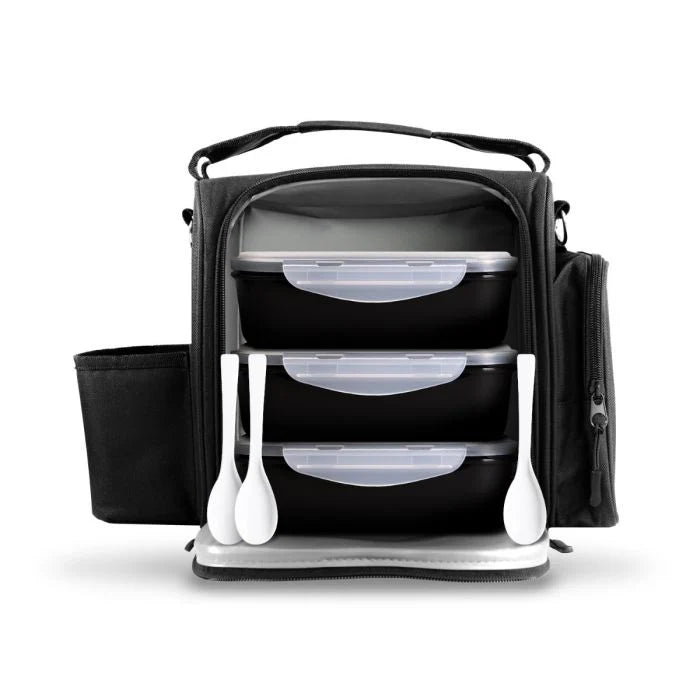 Geantă Termo pentru Meal Prep cu 3 Caserole și Acumulatori de Răcire