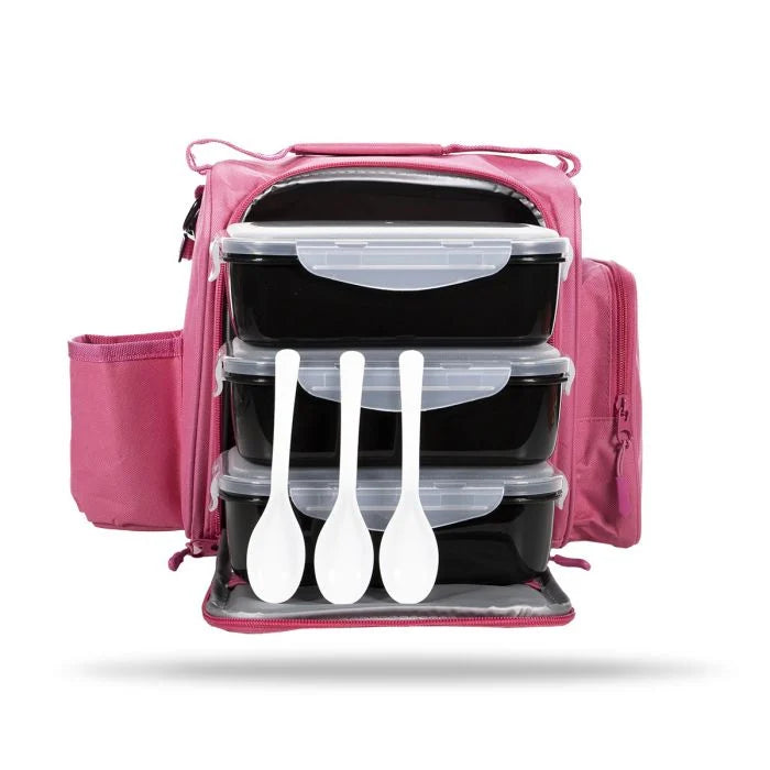 Geantă Termo pentru Meal Prep cu 3 Caserole și Acumulatori de Răcire