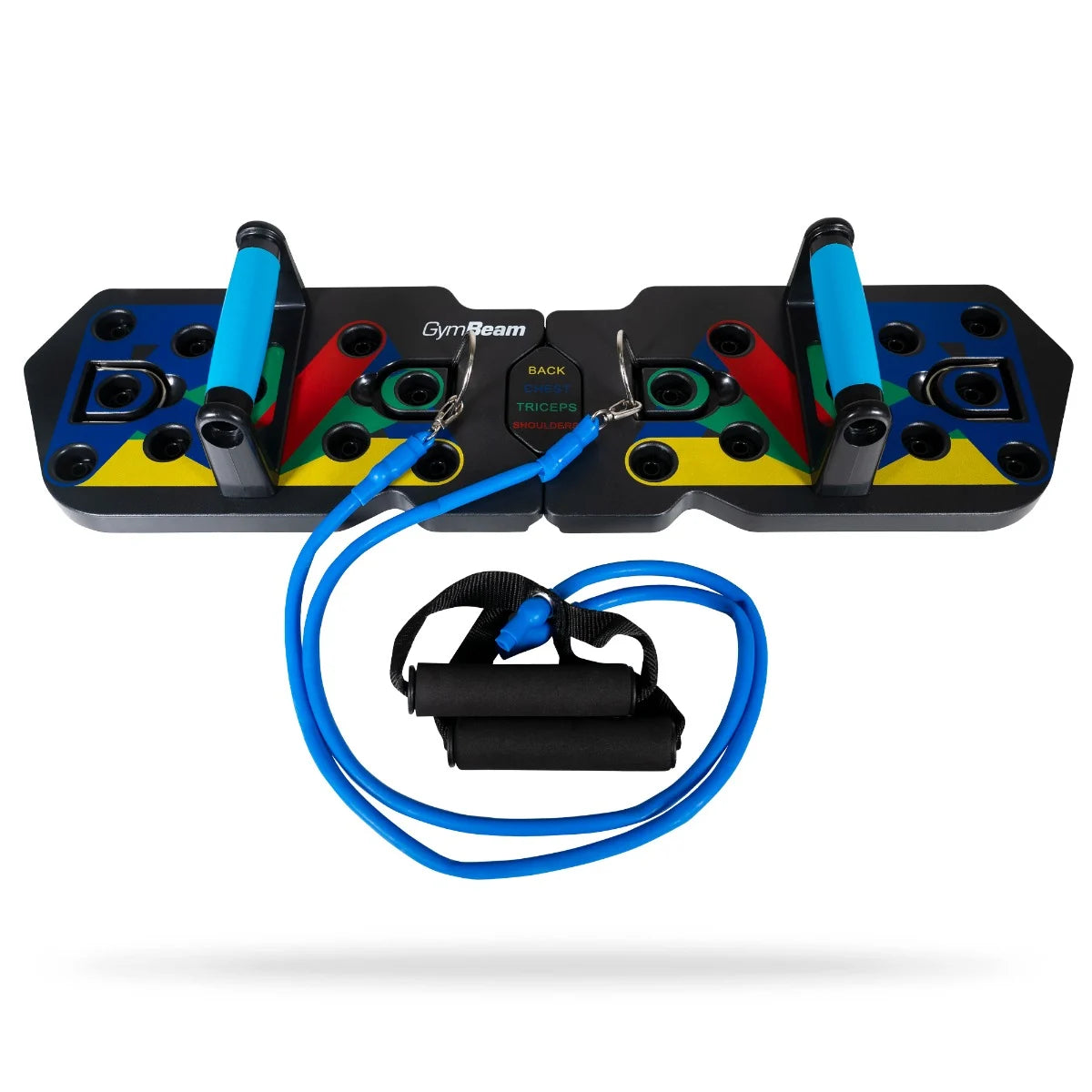 Placă Multifuncțională Push Up cu Mânere și Benzi Elastice – GymBeam