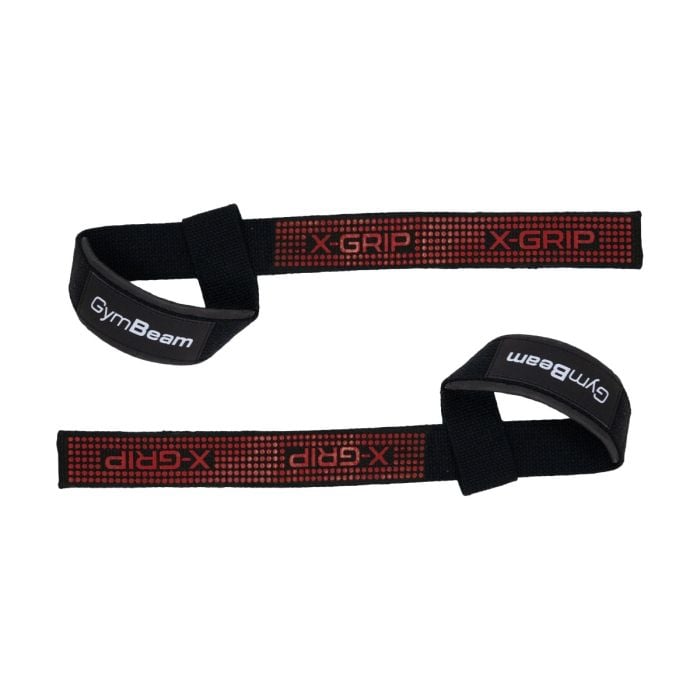 Pereche de curele X-Grip negre cu suprafață antiderapantă roșie