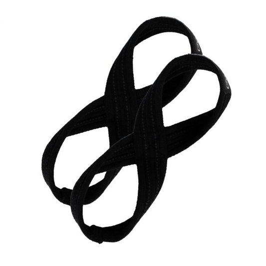 Curele negre Figure 8 cu buclă dublă pentru antrenament de forță